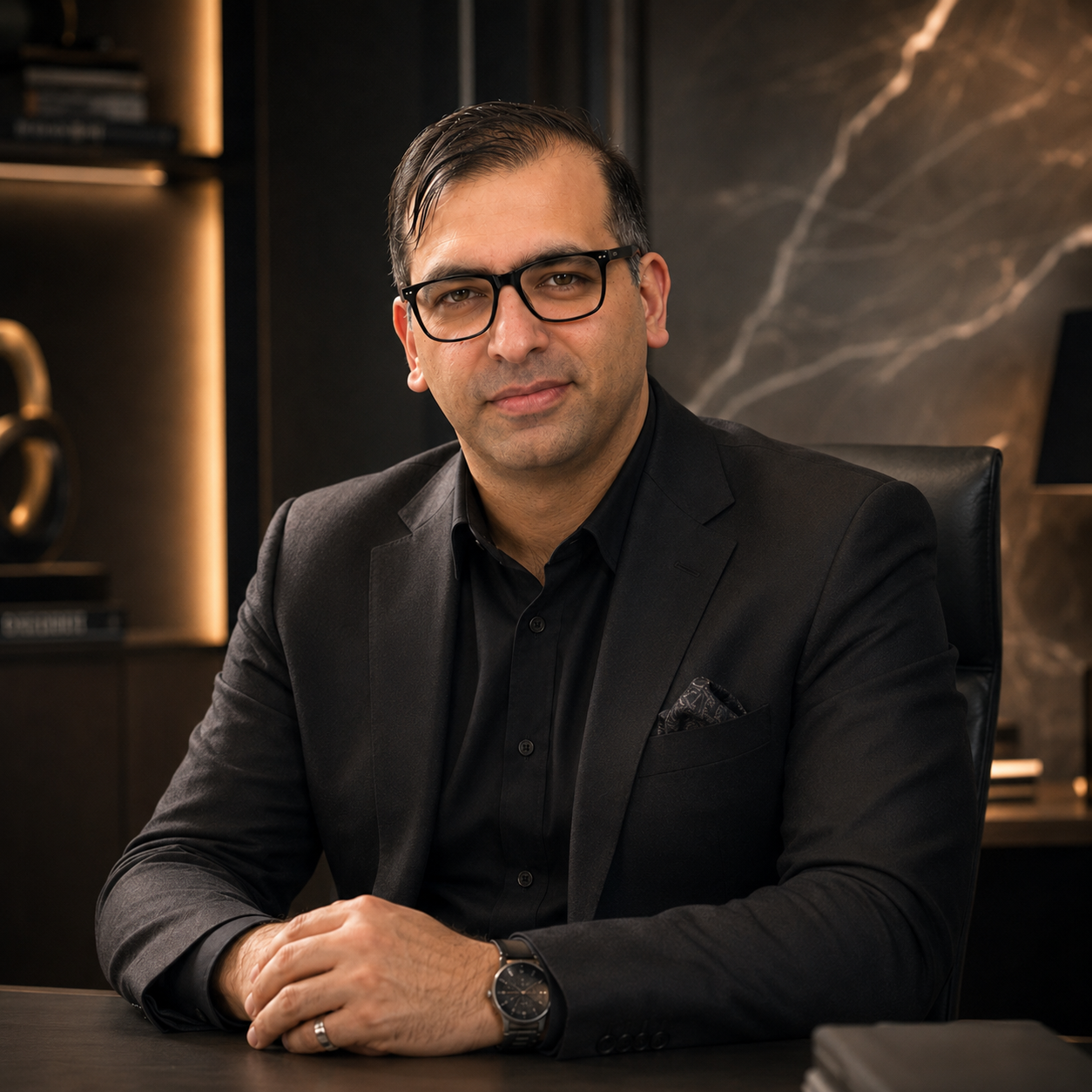 Aidin Faridnejad in his executive office
